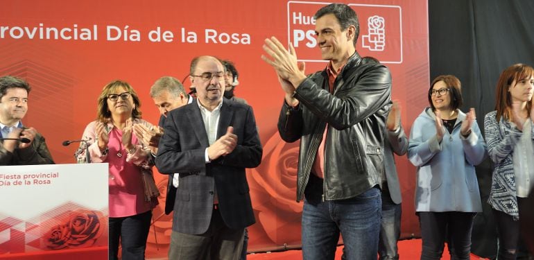 Pedro Sánchez clausura la fiesta de la Rosa del Psoe del Altoaragón. 