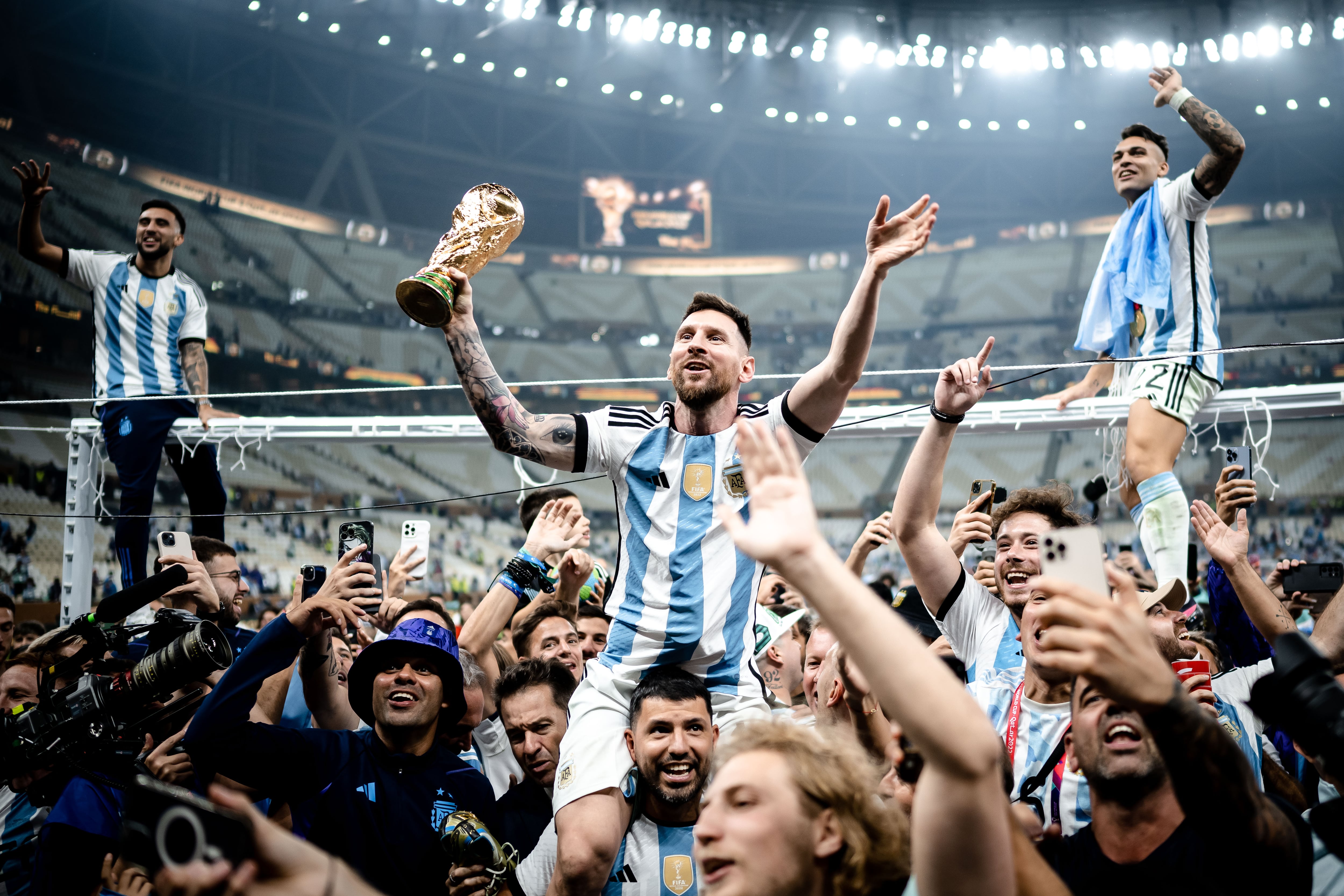 Lionel Messi celebra su primera Copa del Mundo