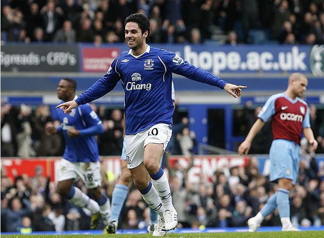 Arteta, autor del segundo gol del Everton