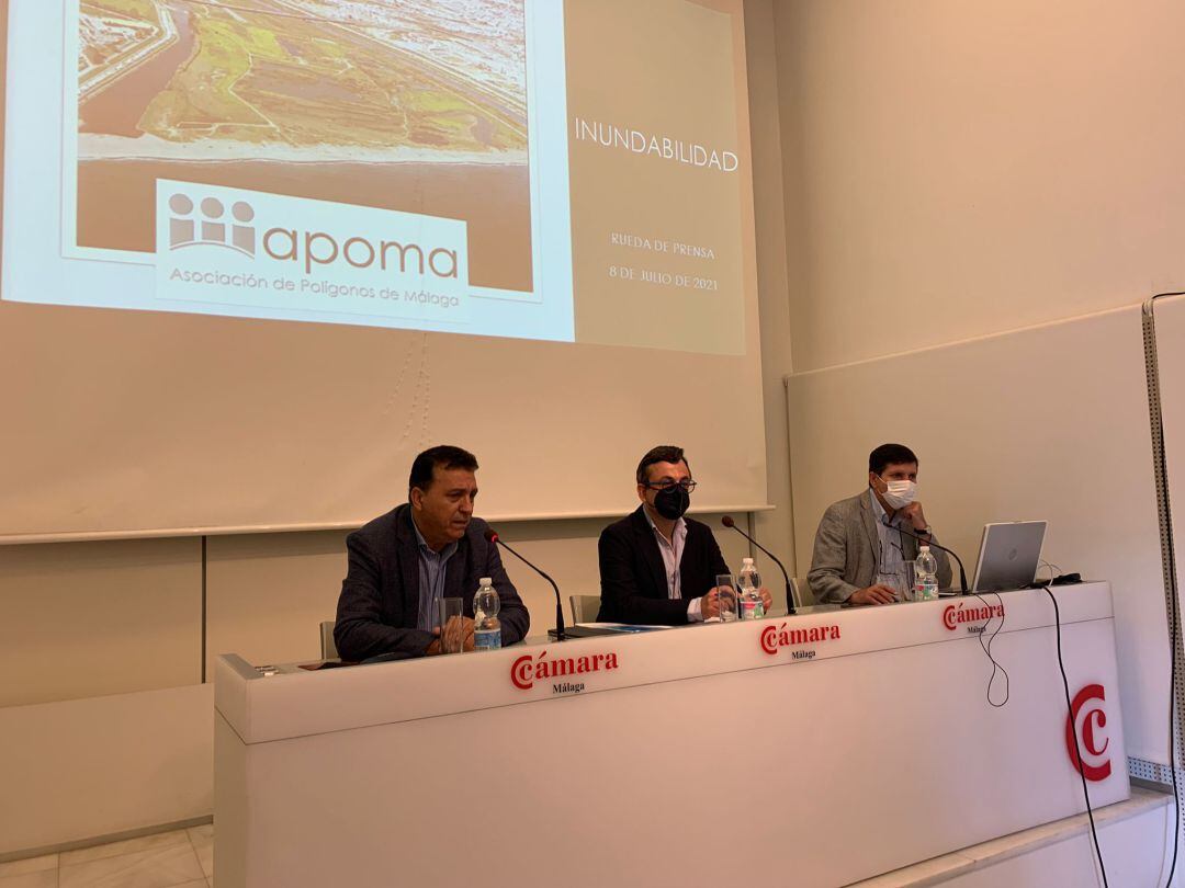 Un momento de la rueda de prensa de Apoma este jueves en Málaga