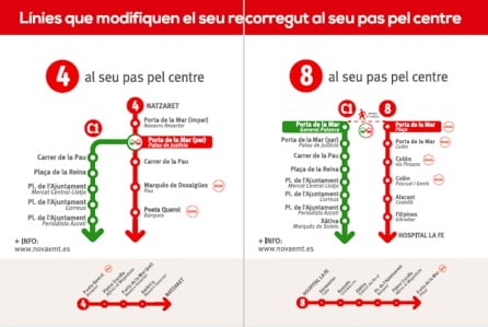 La nueva red de la EMT de València comienza a funcionar este lunes, 4 de mayo.