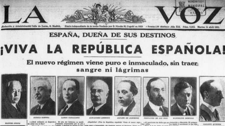 Portada de la Voz al promulgarse la República