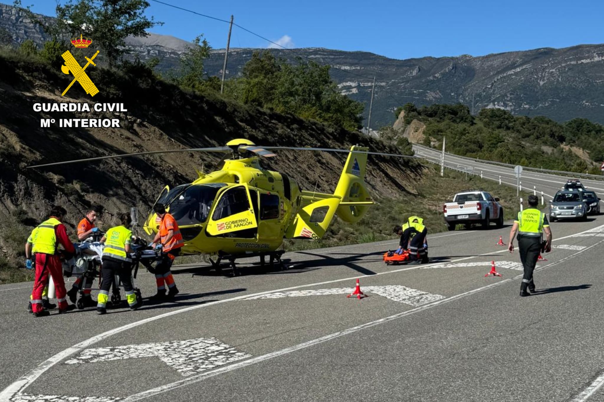 El helicóptero del 112 trasladaba a la herida