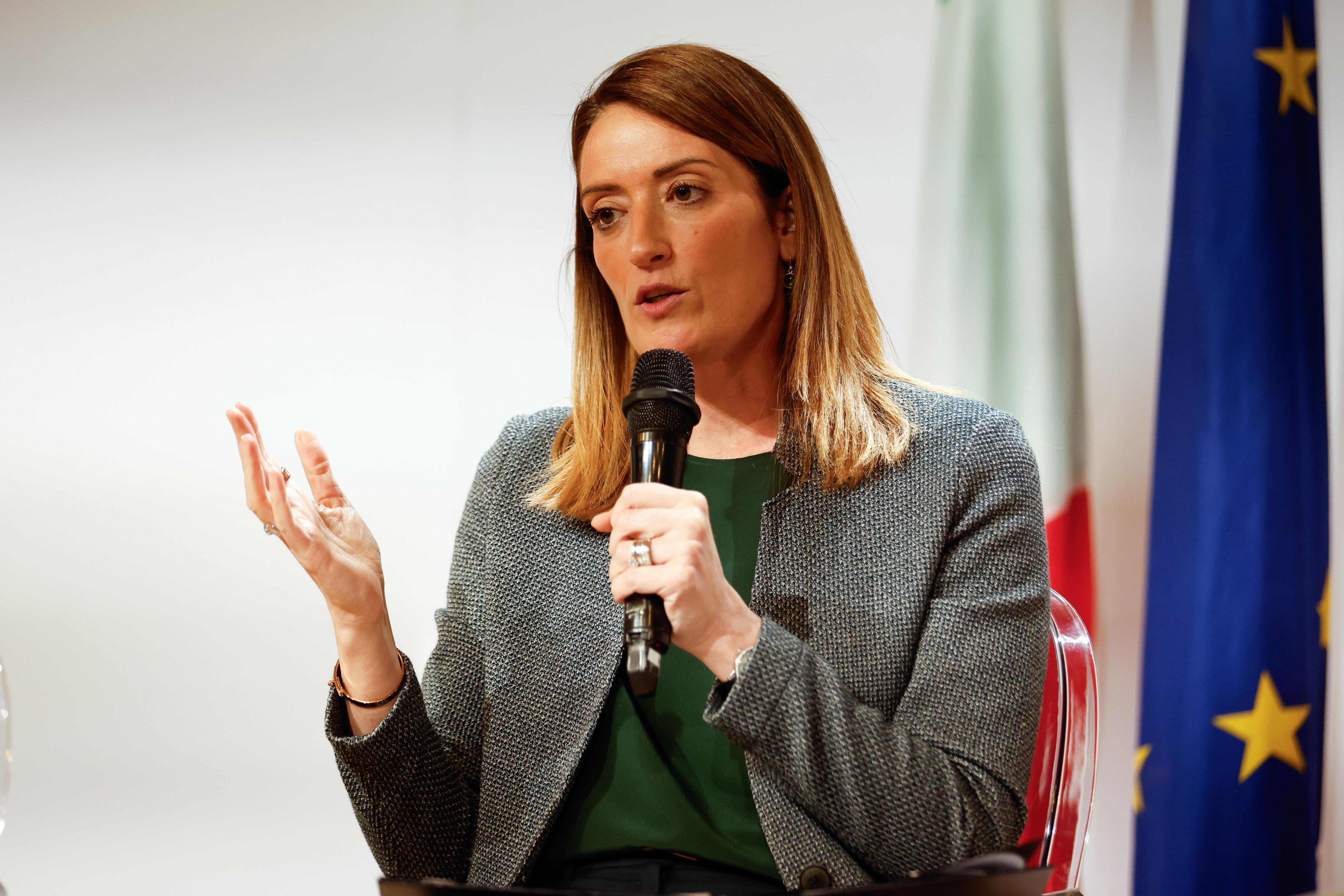 La presidenta del Parlamento Europeo, Roberta Metsola