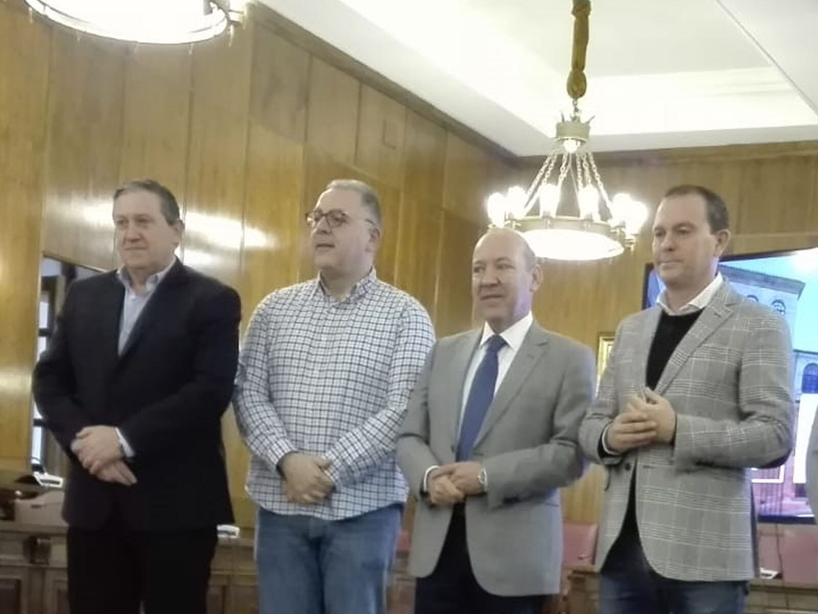 Javier Faúndez, Jesús María Prada, José María Barrios y Francisco Requejo durante la presentación del presupuesto 2023 de la institución provincial