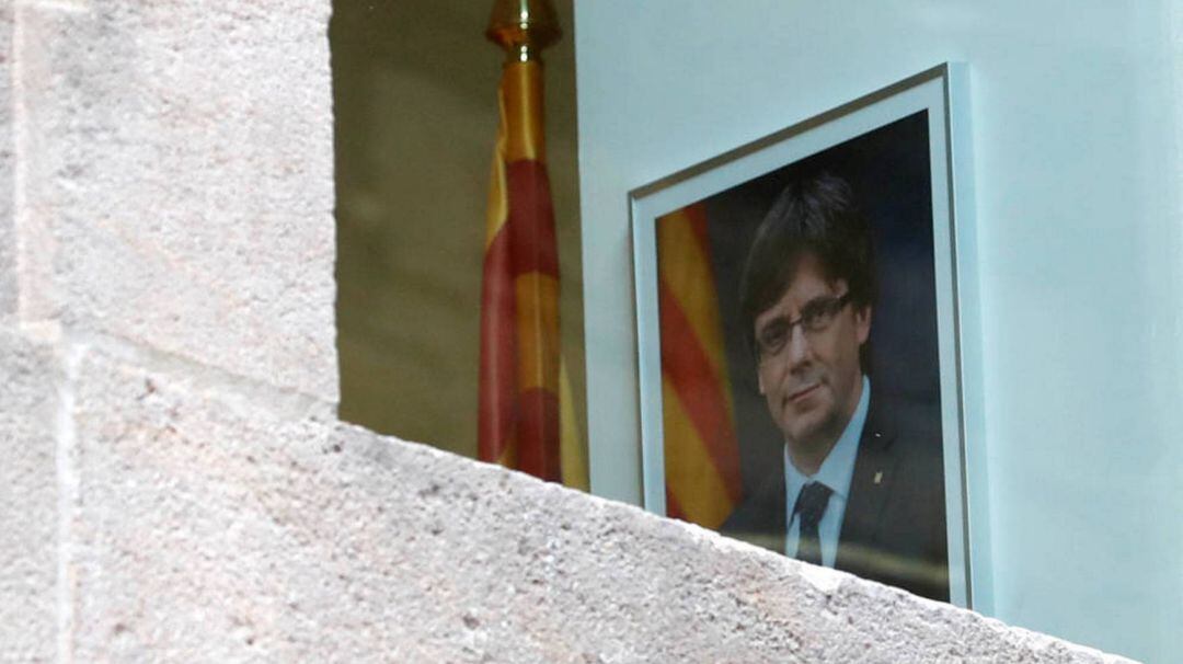 El retrat de Carles Puigdemont en una dependència de la Generalitat