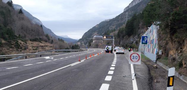 Control entre Jaca y Canfranc, en la provincia de Huesca