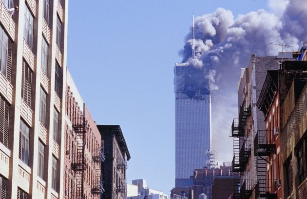 Una de las dos Torres Gemelas tras los atentados del 11-S.