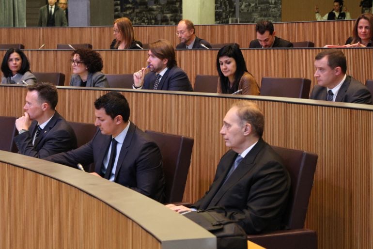 Els consellers del grup parlamentari liberal aquest dijous al Consell General 