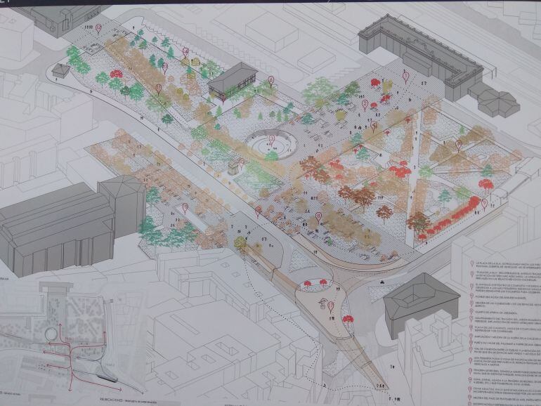 Plano del proyecto ganador del concurso de ideas de Los Jardinillos