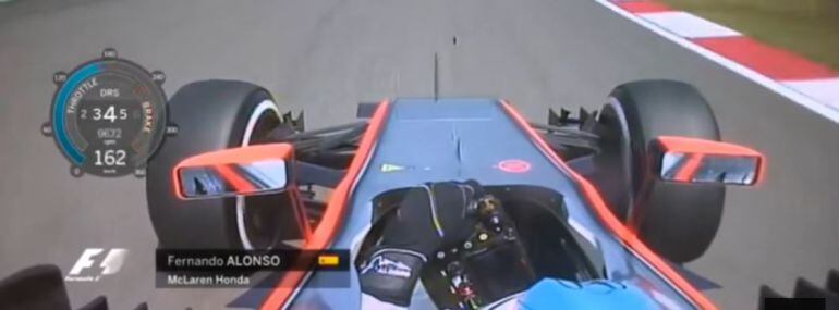 Fernando Alonso, en las curvas del GP de China.