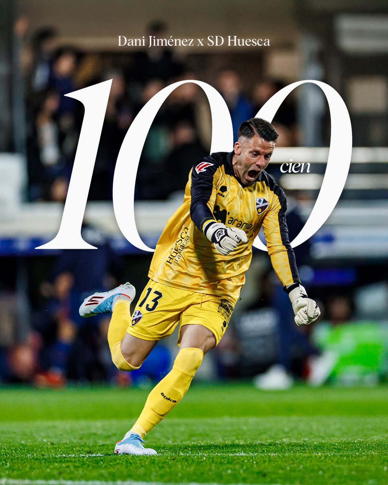 Dani Jiménez ha cumplido 100 partidos con la SD Huesca