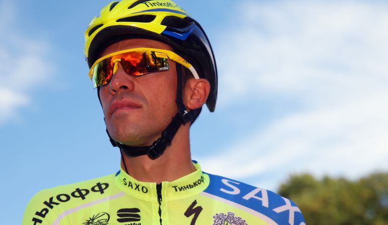 Alberto Contador durante una carrera