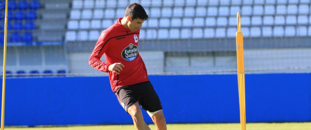 Vicente en el entrenamiento de hoy