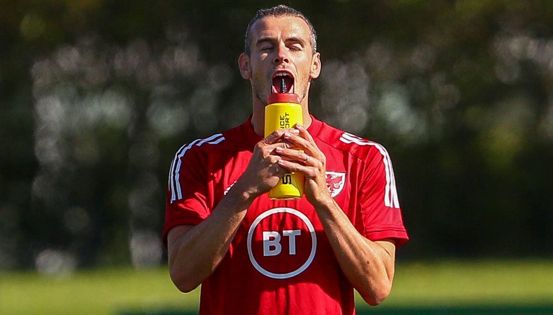 Gareth Bale, en un entrenamiento con la selección de Gales.