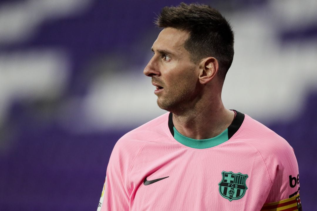 Messi, durante el partido contra el Valladolid.