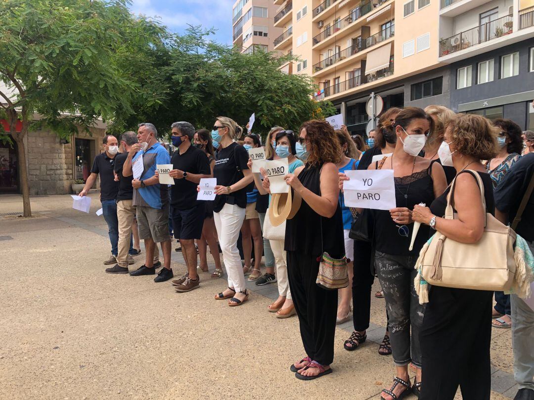 Protesta de los trabajadores de CaixaBank este martes