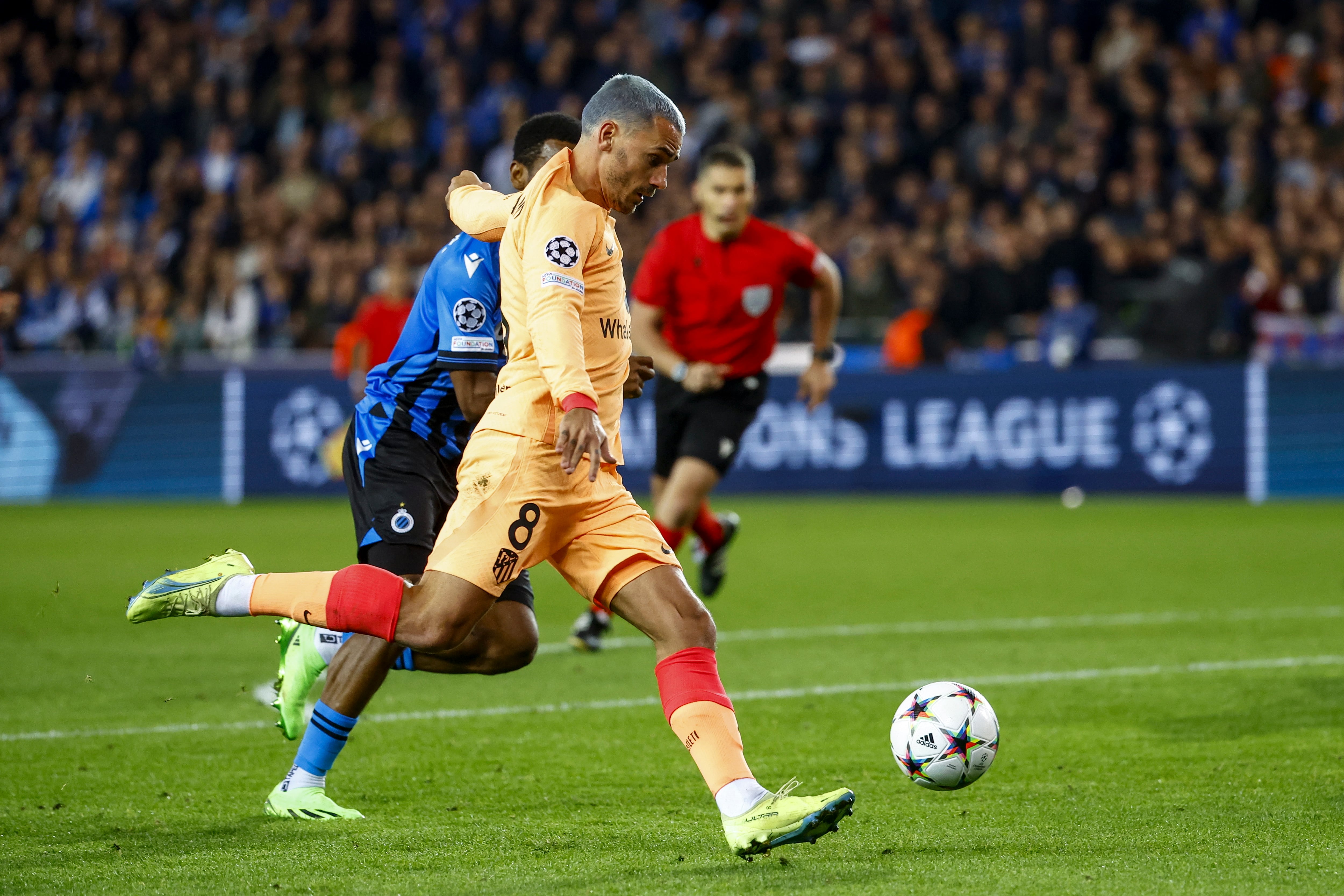 Griezmann, durante el Brujas - Atlético.