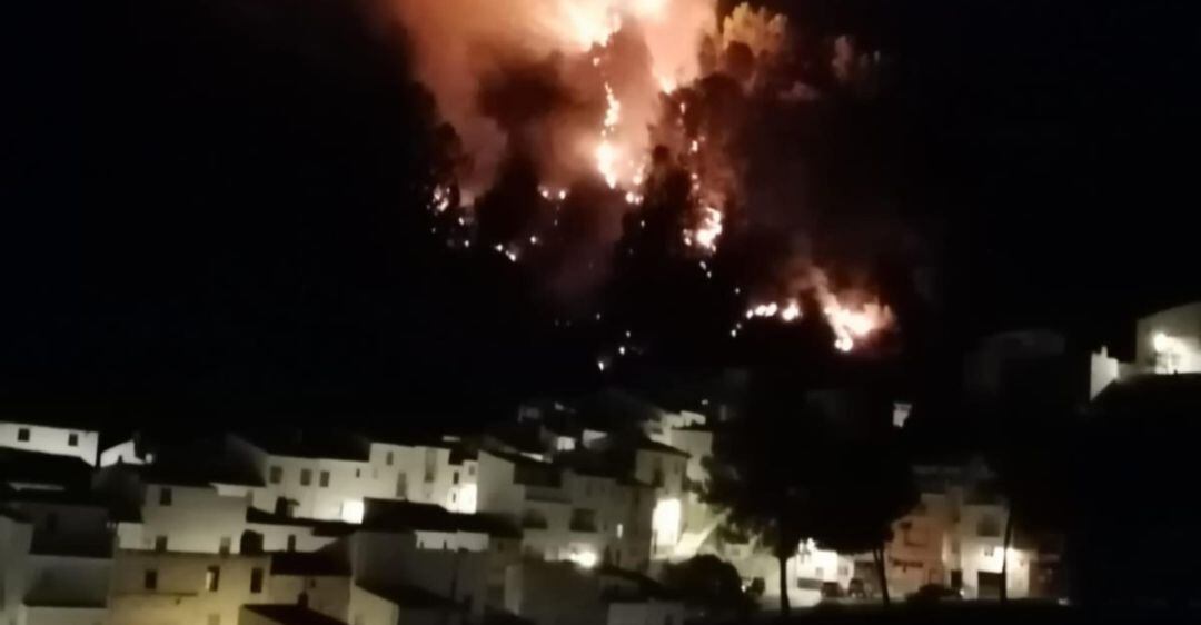 Incendio muy cerca de las viviendas en Cambil.