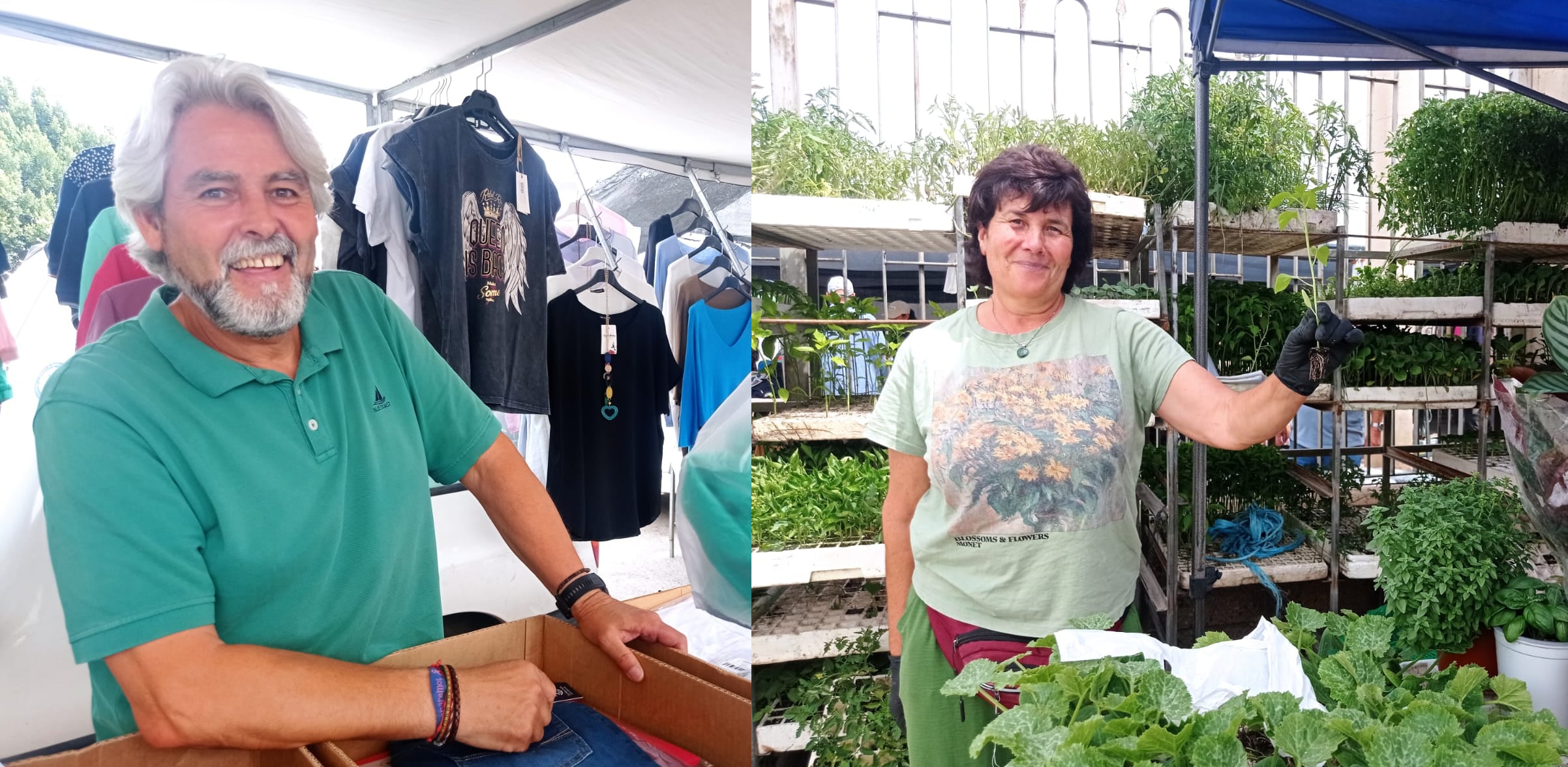 Rafael Martín y Bárbara Pérez, trabajadores del Mercado Semanal de Lorcaca