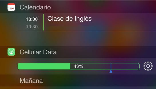 ‘Data Widget’ aparece en las notificaciones en iOS 8