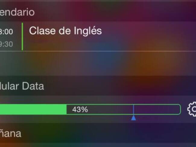 ‘Data Widget’ aparece en las notificaciones en iOS 8