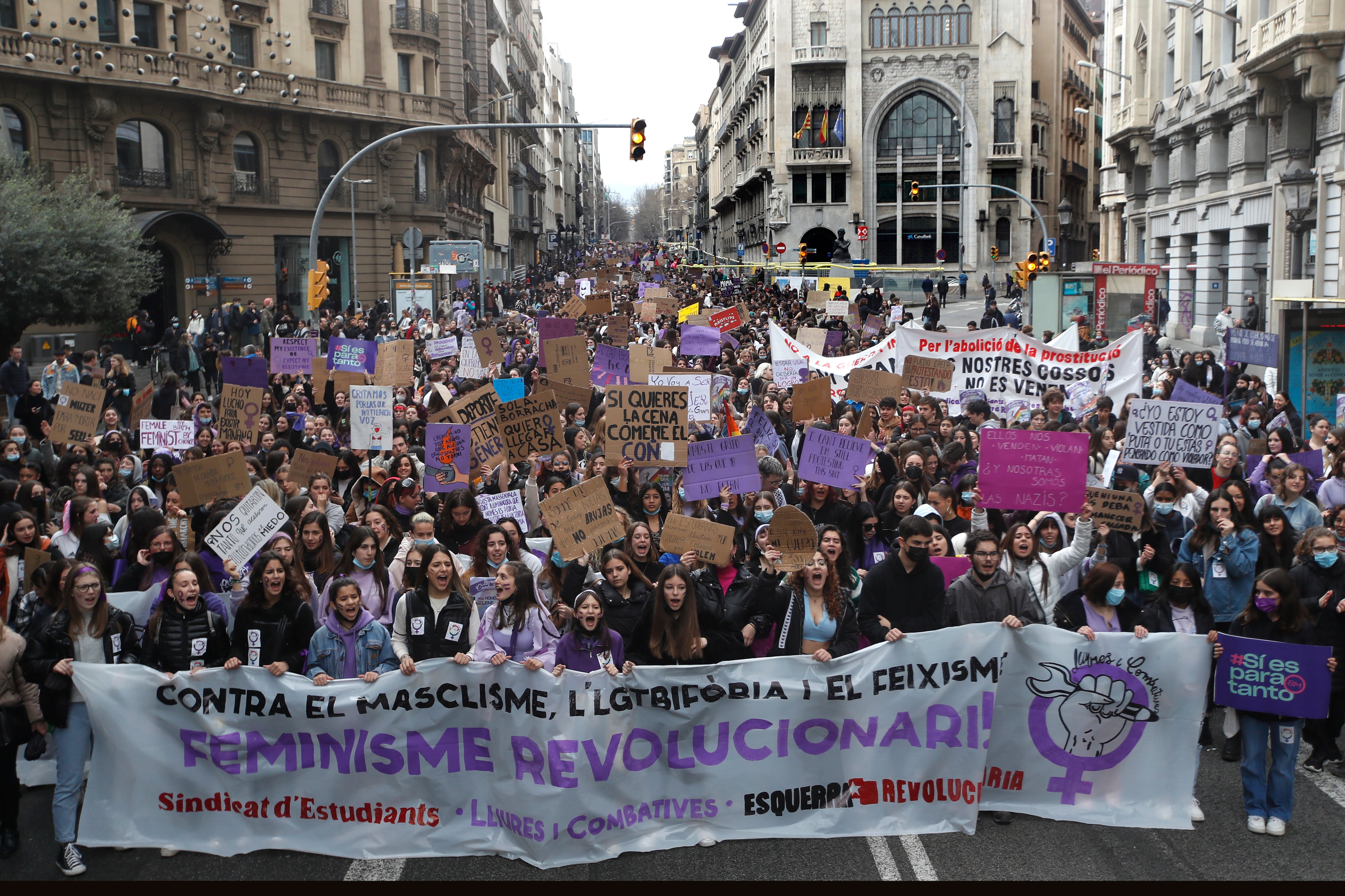 Manifestación del Día Internacional de la Mujer bajo el lema &quot;Contra la violencia machista, la LGTBIfobia y el fascismo&quot;, el pasado 8 de marzo.