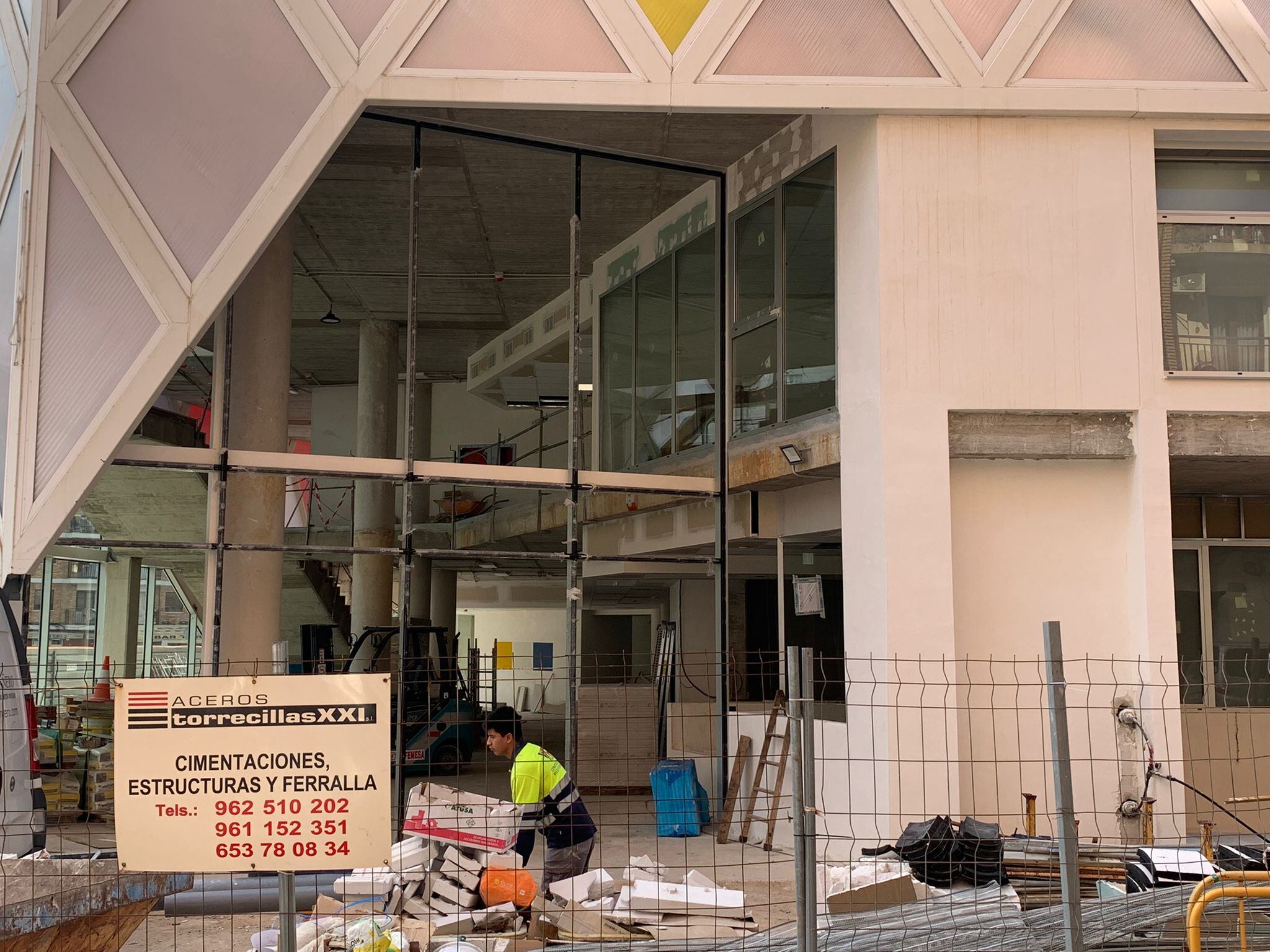 Estado actual de las obras del polideportivo de Nou Moles