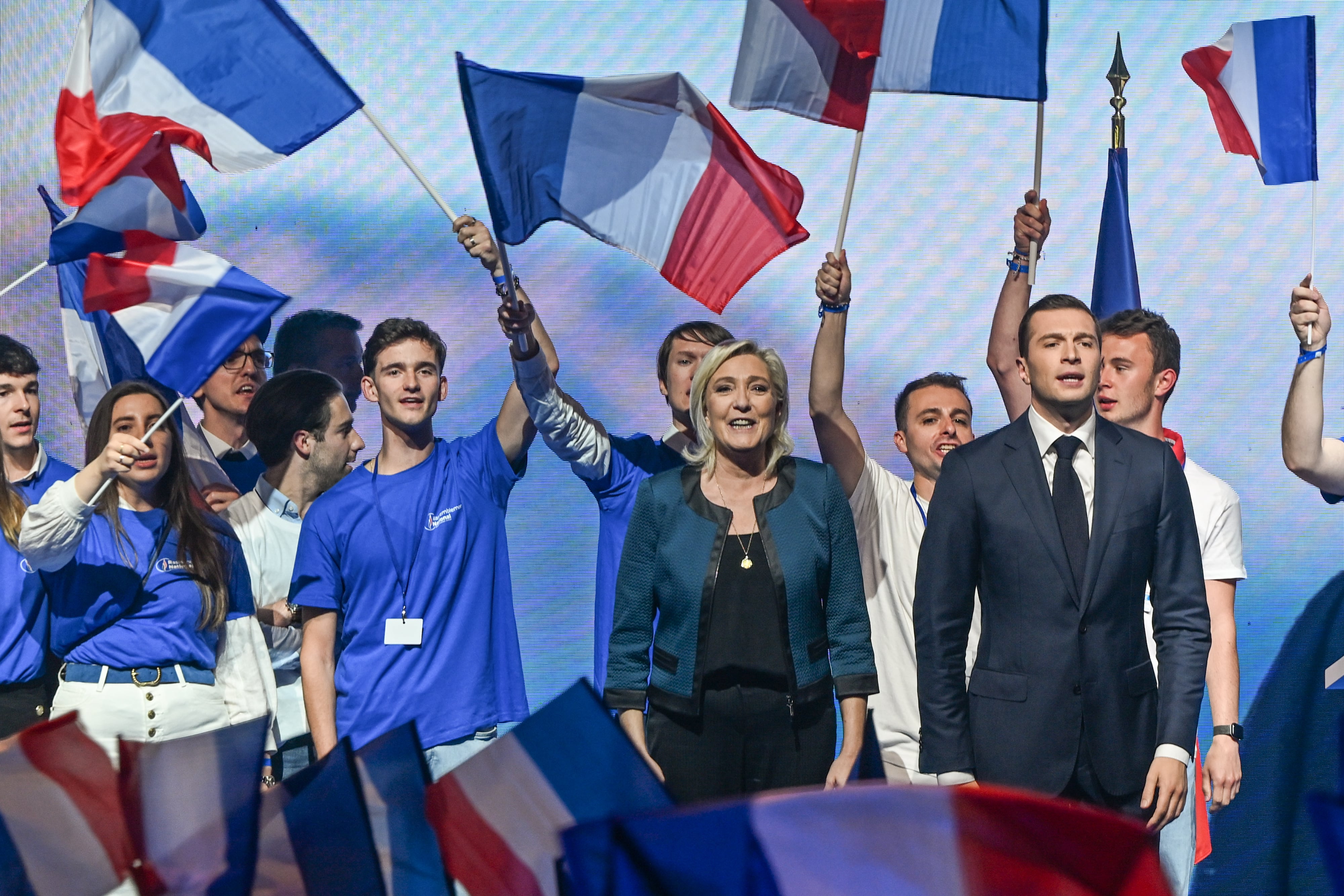 Marine Le Pen y Jordan Bardella.