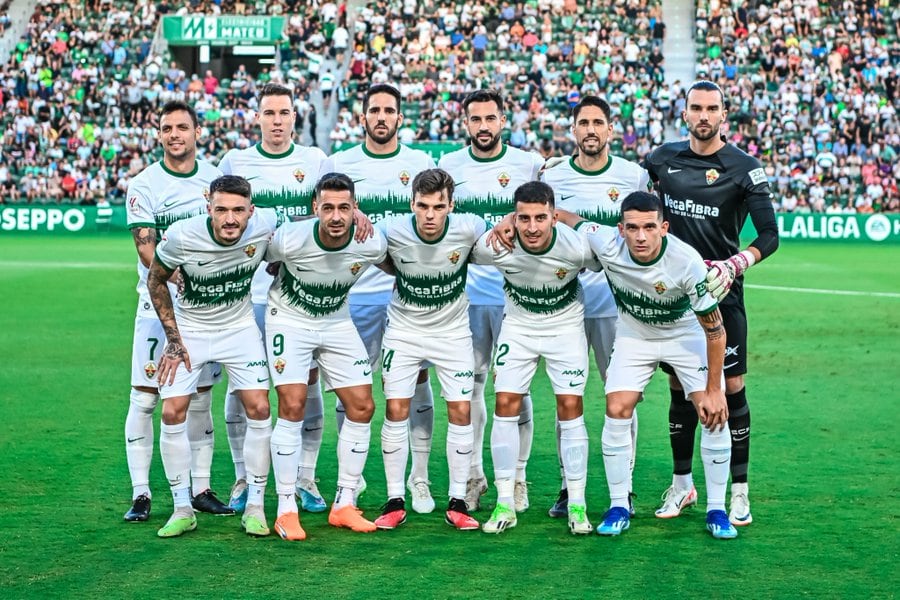 El once inicial del Elche en su partido de la anterior jornada ante el Andorra