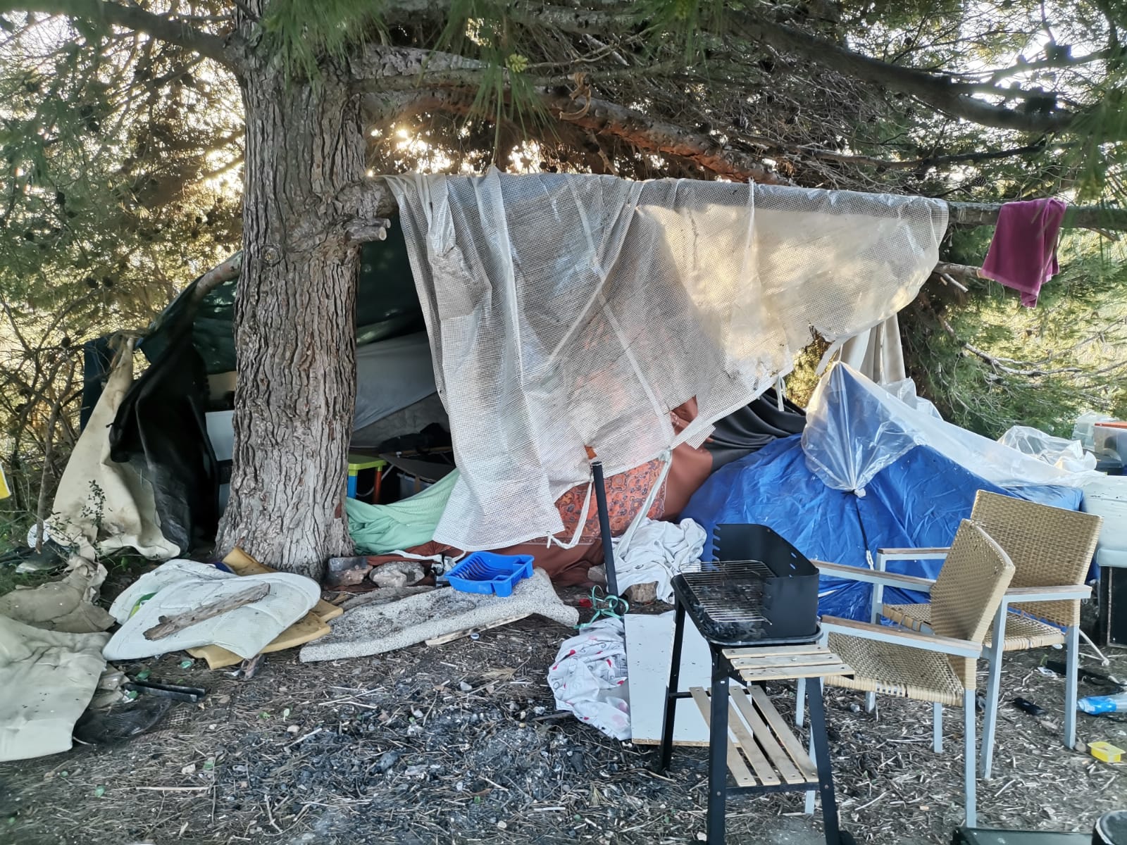 Imagen de un asentamiento ilegal en Ibiza