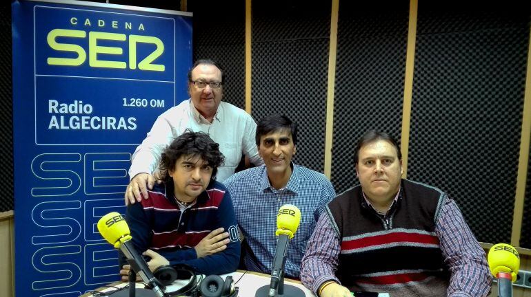 Con Carlos Pérez, Javier Malla y Eloy Soler.