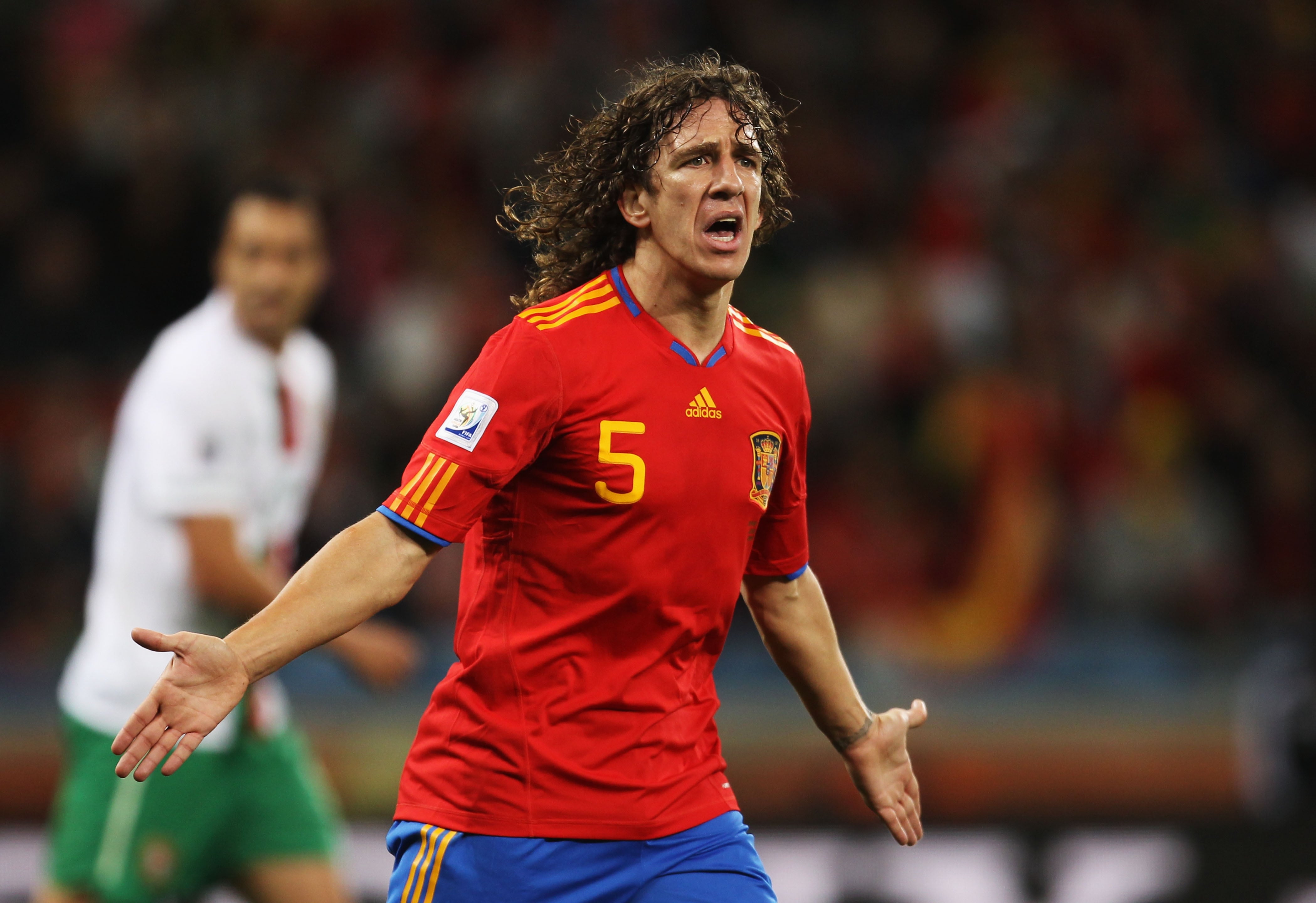 El exfutbolista Carles Puyol durante el Mundial de Sudáfrica de 2010. 