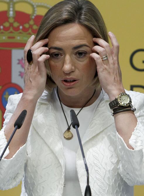 Carme Chacón, durante una comparecencia en el Ministerio de Defensa / EFE