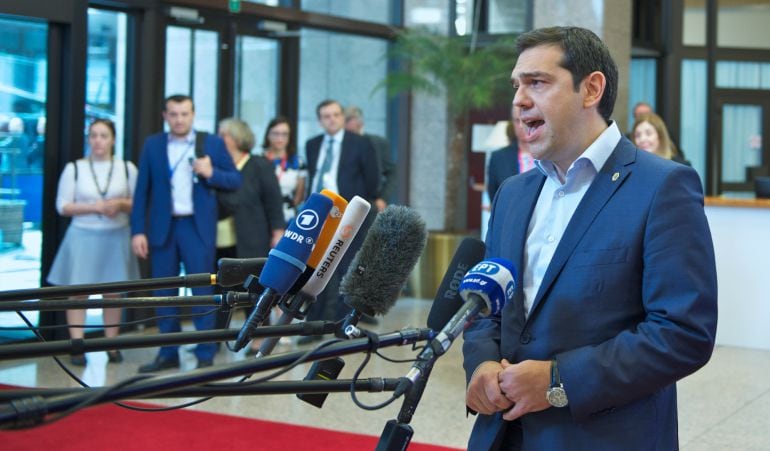 Tsipras en rueda de prensa.