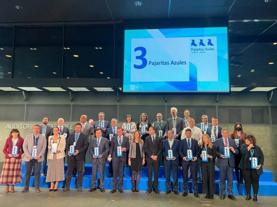 Premiados por las Pajaritas Azules este jueves en Madrid.