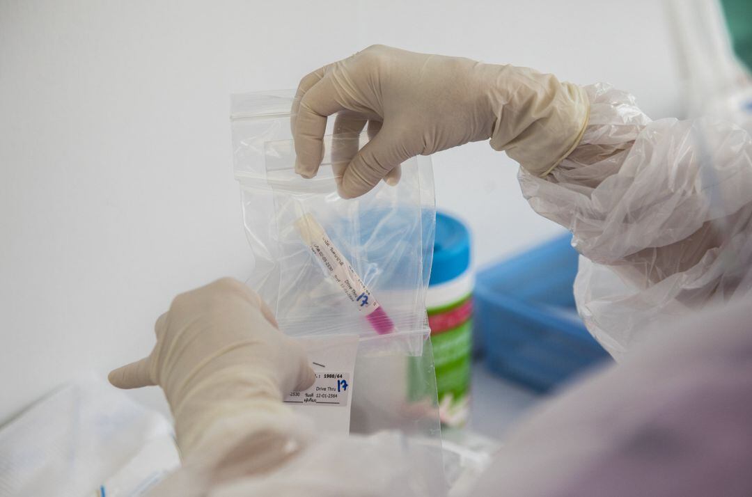 Prueba covid en un hospital.