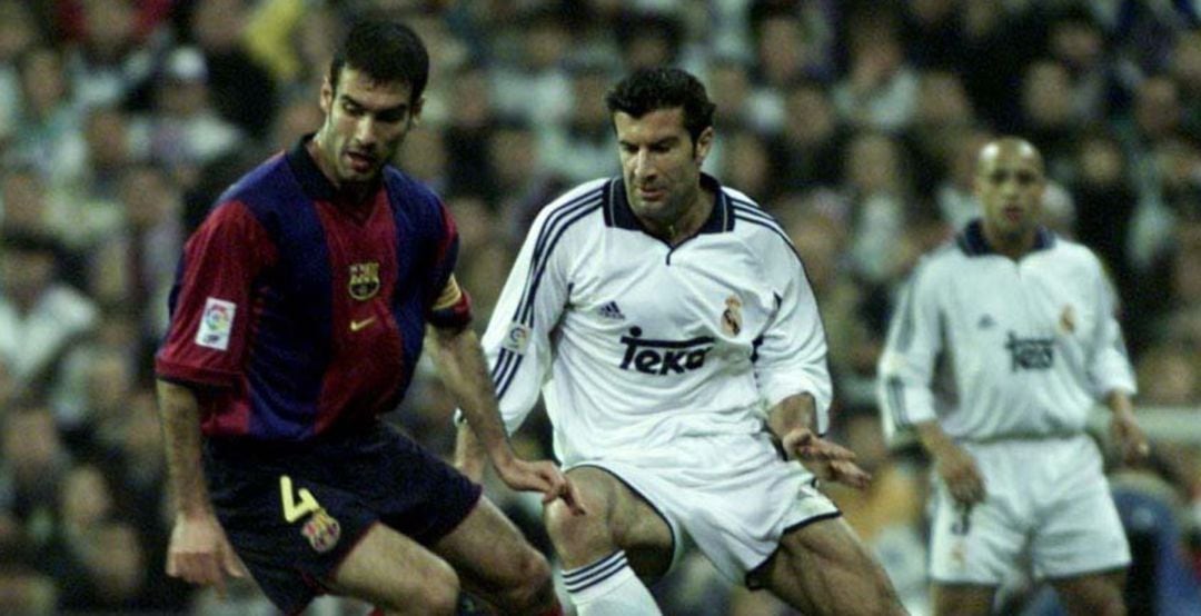 Luis Figo, durante un partido ante el Barcelona