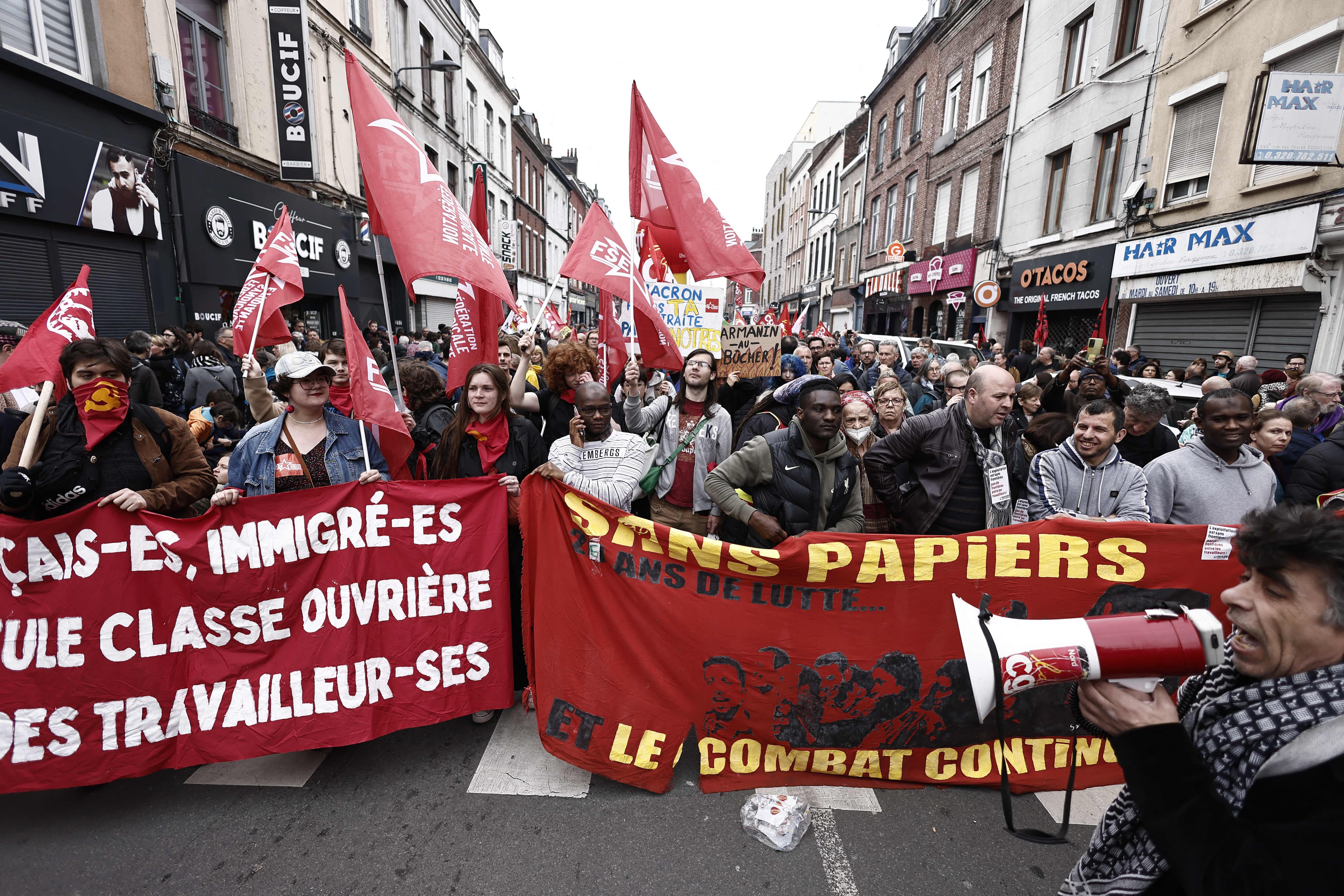 Manifestación del primero de mayo en la ciudad francesa de Lille