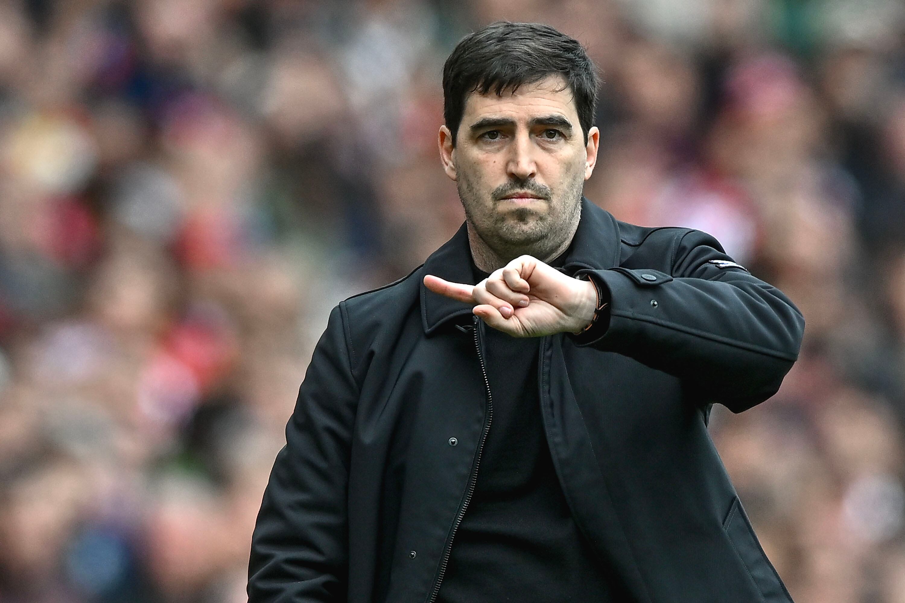 Iraola, durante el partido frente al Arsenal el pasado fin de semana