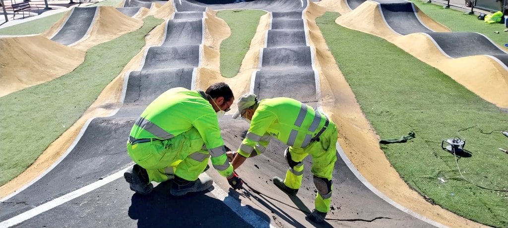 Los técnicos municipales en el circuito de San Martin de la Vega