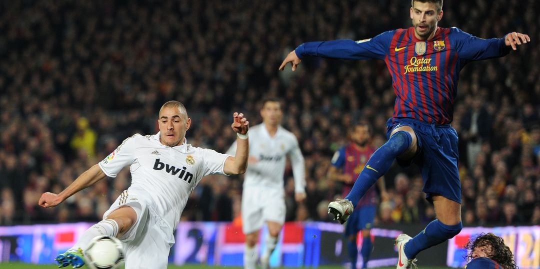 Karim Benzema marca uno de sus mejores goles en el Camp Nou