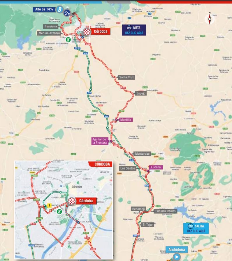 Recorrido Vuelta 2024 a su paso por Córdoba.