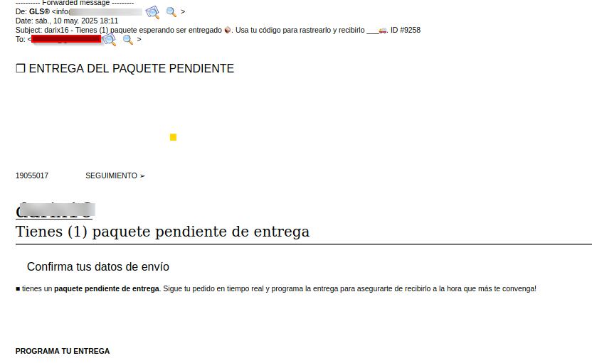 Correo electrónico fraudulento. Guardia Civil.