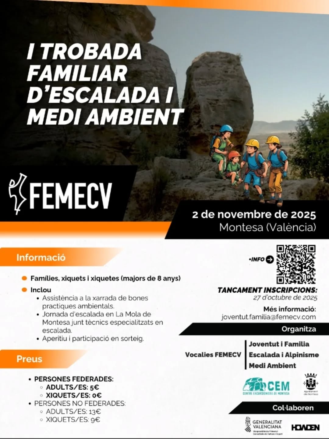 Actividad de escalada en Montesa