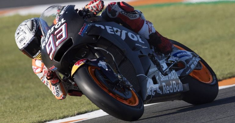 Márquez, a lomos de su Honda HRC con la que correrá en 2018