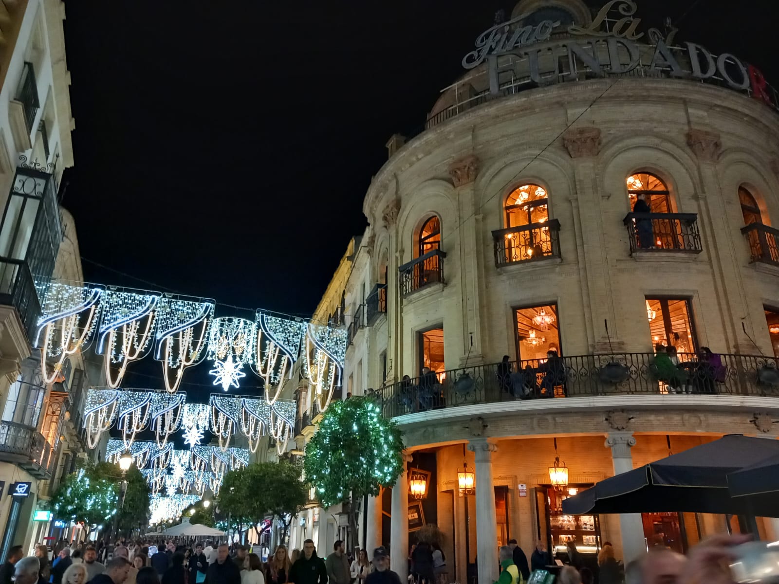 Alumbrado de Navidad en el Gallo Azul, Jerez