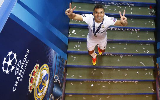 Casemiro, tras la victoria ante el Atlético en la final de Milán.