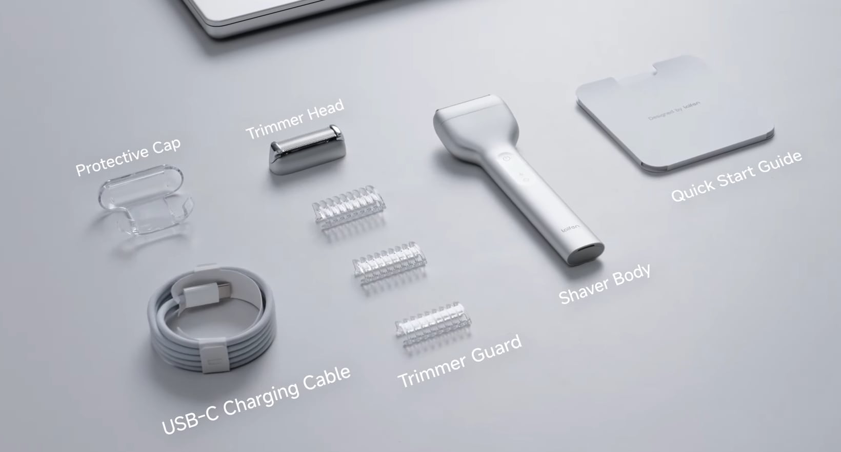 La afeitadora y sus complementos.