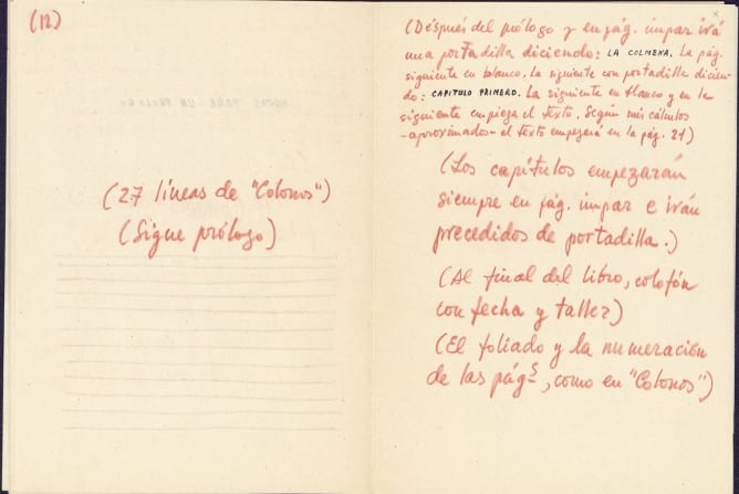 Manuscrito inédito de &#039;La colmena&#039; de Cela